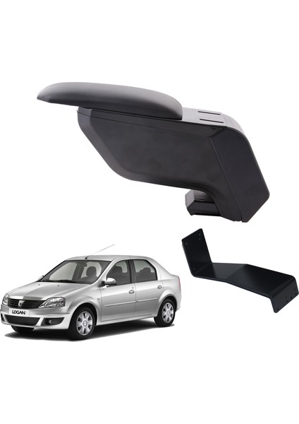 Dacia Logan Sedan 2010 Delmesiz Çelik Ayaklı Siyah Kolçak Kol Dayama