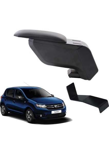 Dacia Sandero 2017 Delmesiz Çelik Ayaklı Siyah Kolçak Kol Dayama