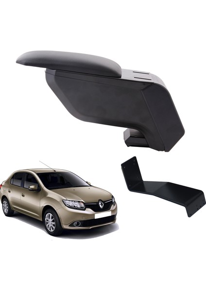 Renault Symbol 2014 Delmesiz Çelik Ayaklı Siyah Kolçak Kol Dayama