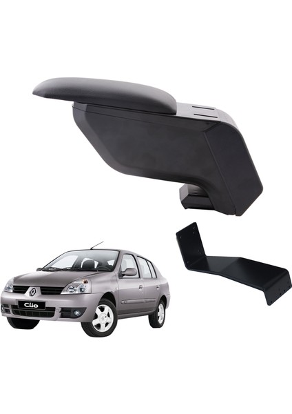 Renault Symbol 2008 Delmesiz Çelik Ayaklı Siyah Kolçak Kol Dayama