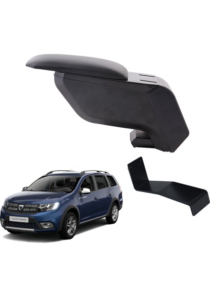 Dacia Logan Mcv 2020 Delmesiz Çelik Ayaklı Siyah Kolçak Kol Dayama