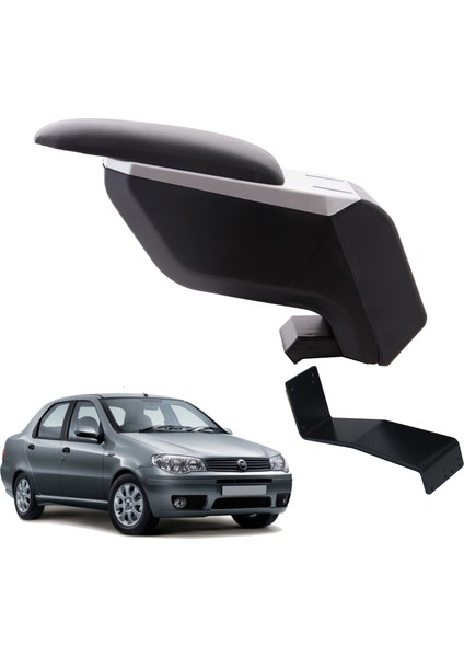 Fiat Albea 2011 Delmesiz Çelik Ayaklı Gri-Siyah Kolçak Kol Dayama