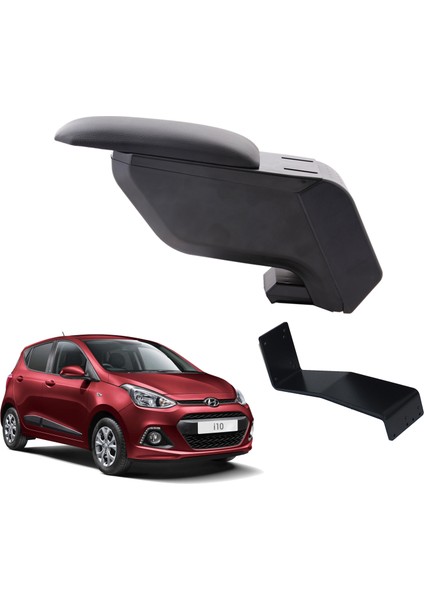 Hyundai I10 2014 Delmesiz Çelik Ayaklı Siyah Kolçak Kol Dayama