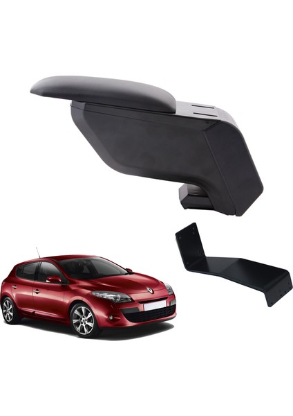 Renault Megane 3 Hb 2012 Delmesiz Çelik Ayaklı Siyah Kolçak Kol Dayama