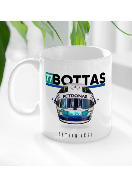 Kişiye Özel Isimli F1 Bottas Tasarımlı Beyaz Kupa Bardak-1