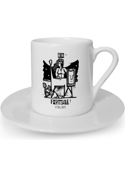 Kişiye Özel Tarot Fortitude (Metanet) Türk Kahvesi Fincanı