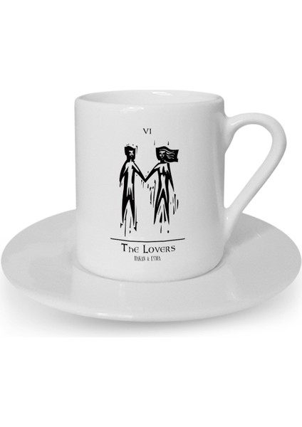 Kişiye Özel Tarot The Lovers (Aşıklar) Türk Kahvesi Fincanı