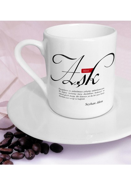 Kişiye Özel Mânâ Aşk Türk Kahvesi Fincanı