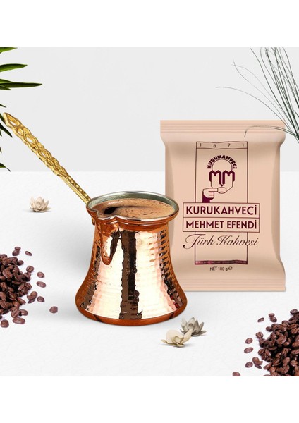 Kişiye Özel Ikili Isimli Türk Kahvesi Fincanı Bakır Cezve ve Türk Kahvesi Seti-13