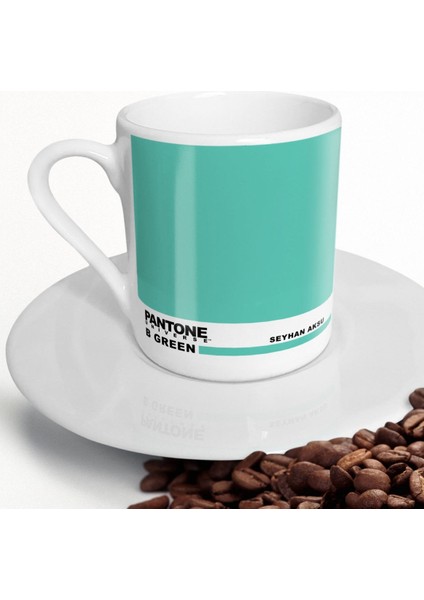 Kişiye Özel Isimli Pantone B Green Kahve Fincanı