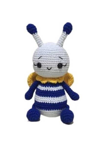 Oyuncak Park Saks Mavisi Miniş Arı Uyku Arkadaşı Amigurumi Organik Oyuncak