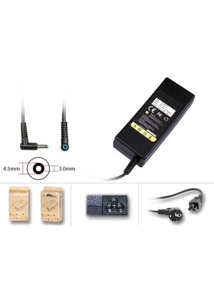 Hp 19.5V 2.31A Notebook Şarj Adaptörü 45W (4.5*3.0mm) Mavi Uc