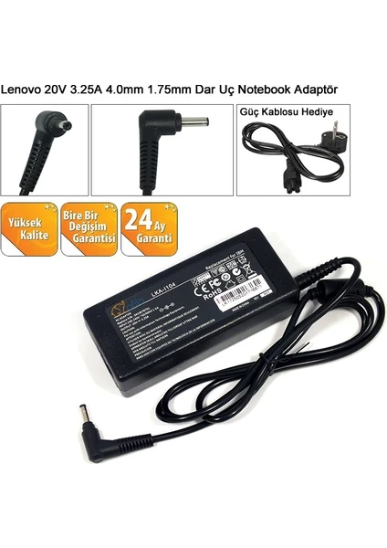 Lenovo ile ADLX65CDGE2A - Laptop Şarj Cihazı ( 20V 3.25 65W - 4.0mm - 1.75MM )