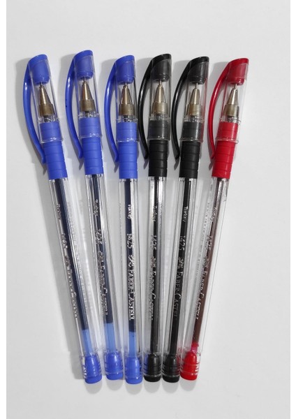 Faber Castell 1425 6 Renk Tükenmez Kalem - 2 Siyah + 3 Mavi+1 Kırmızı 6'li