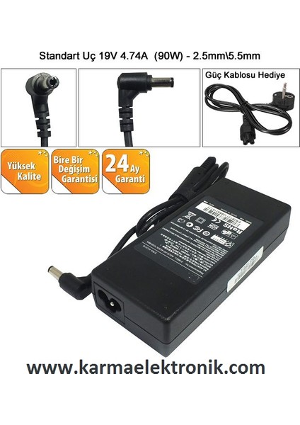 Asus V6V6000VV68VV6JV6V Notebook ADAPTÖR(90W - 19V 4.74A)