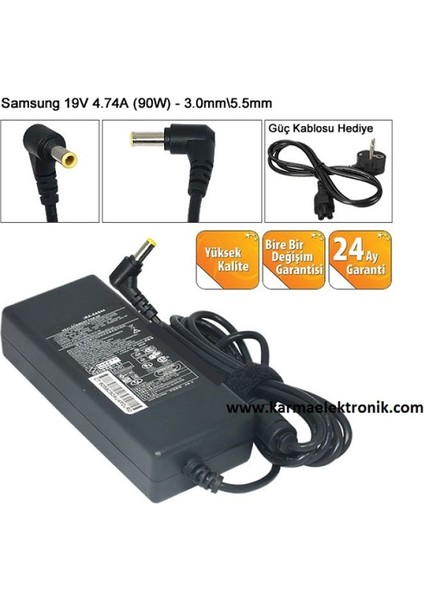 Samsung NP-NC10-KA01DE Notebook Adaptörü 19VOLT 4.74AMPER ( 24 Ay Garantili )
