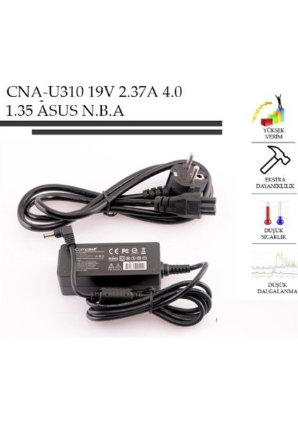 Asus X541S X541SA X541SA-GK Şarj Adaptörü (19V 2.37A 45W)