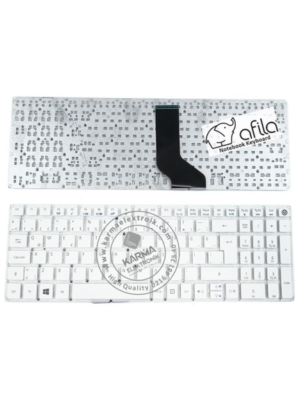Acer Aspire NX.MVMEY.016, NX-G3BEY-001 Notebook Klavyesi (Beyaz Tr)