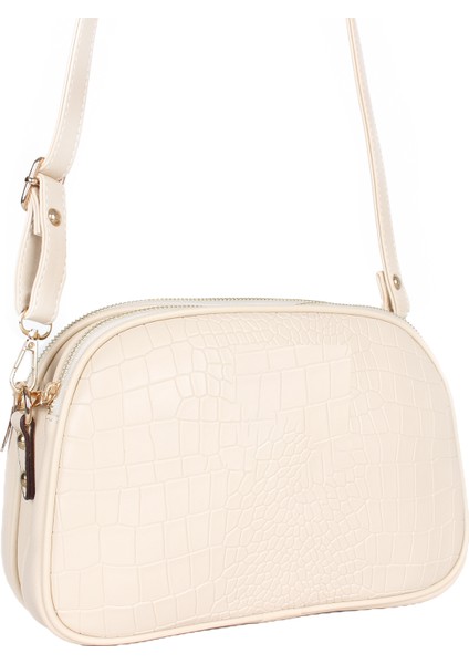 1228 Kroko Bej Bayan Çapraz Omuz Çantası