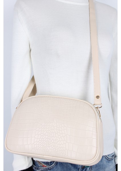 1228 Kroko Bej Bayan Çapraz Omuz Çantası fiyatları