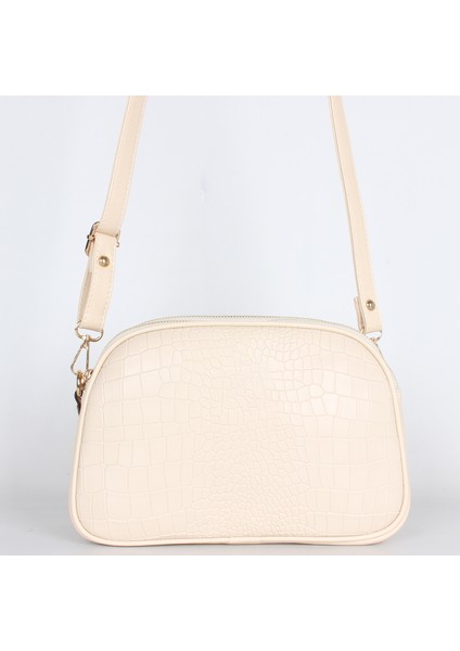 1228 Kroko Bej Bayan Çapraz Omuz Çantası modelleri