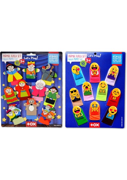 2 Set - 20 Parça Tox Emojiler ve Masal Kahramanları Parmak Kukla T225 T106