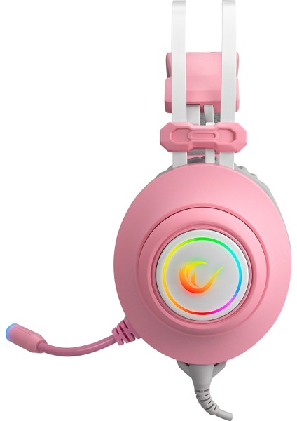 RM-K1 PULSAR Pembe Usb 7.1 Surround+Titreşim RGB Işık Efektli Gaming Oyuncu Mikrofonlu Kulaklık