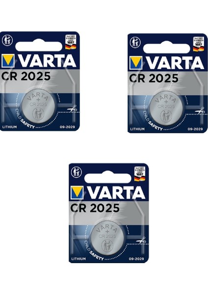 CR-2025 Yassı Pil Elektronik 3'lü