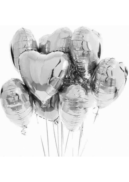 Partipan Gümüş Kalp Folyo Balon 45 cm