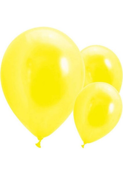 Partipan Metalik Balon Sarı 10 Adet