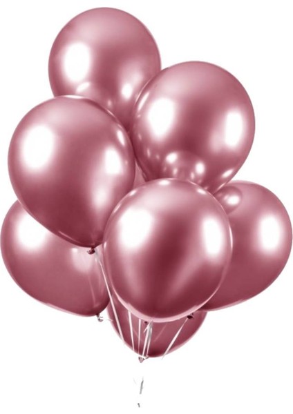 Partipan Pembe Krom Balon 10 Adet