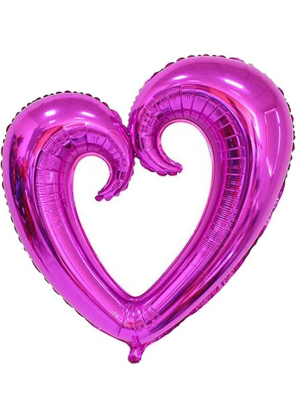 Partipan Boş Kalp Folyo Balon Fuşya 100 cm