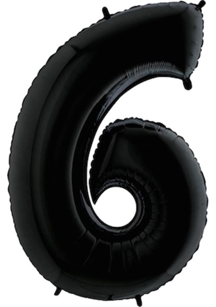 Partipan 6 Rakam Folyo Balon Siyah 76 cm