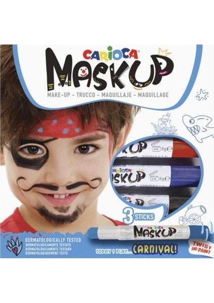 Mask Up Yüz Boyası 3 Renk Carnival Akrilik Boya