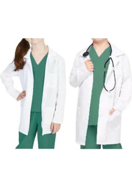 Kostüm ve Aksesuar Beyaz Kız-Erkek Çocuk Doktor, Laboratuvar Önlüğü