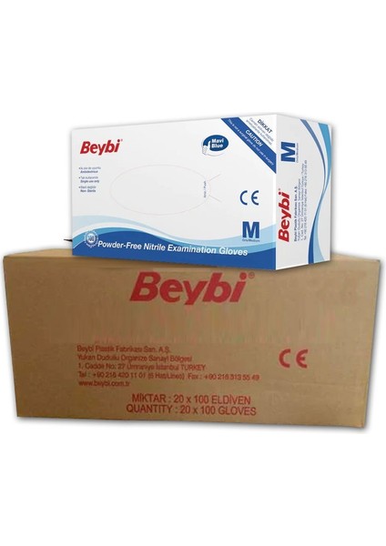 Nitril Eldiven Pudrasız 1 Koli (20 Paket)