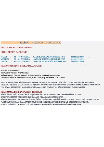 Ortopedik Anatomik Silikon Topuk Tabanlığı