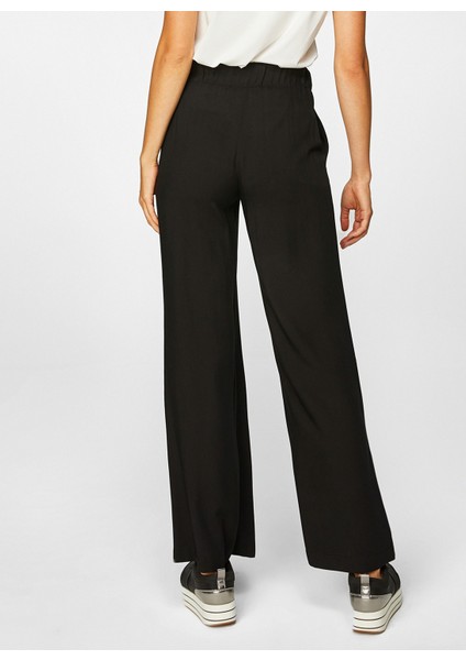 Geniş Paça Cepli Siyah Kadın Pantolon fırsatları