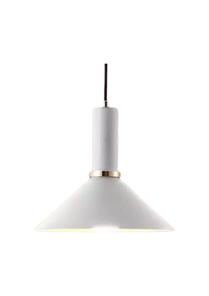 Rys Retro Metal Beyaz Dekoratif Rustik Kafe Mutfak Sarkıt Avize Çap 30 cm
