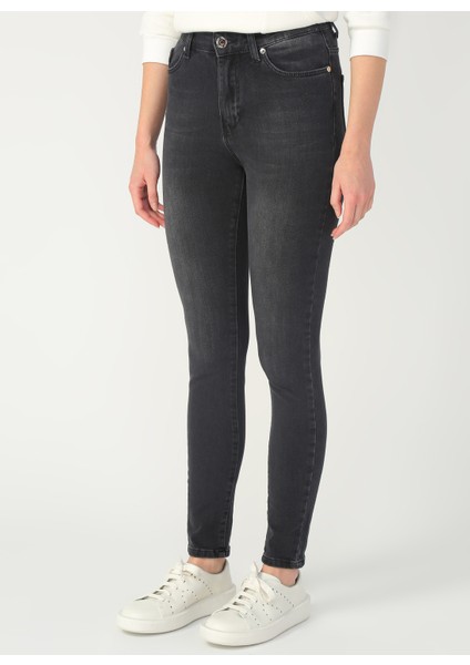 Cepli Skinny Fit Normal Bel KadınDenim Pantolon