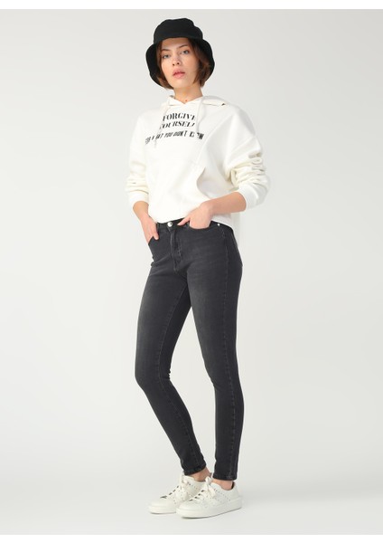 Cepli Skinny Fit Normal Bel KadınDenim Pantolon