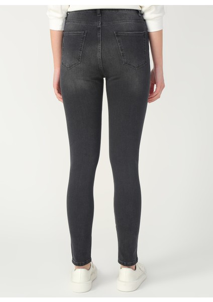 Cepli Skinny Fit Normal Bel KadınDenim Pantolon