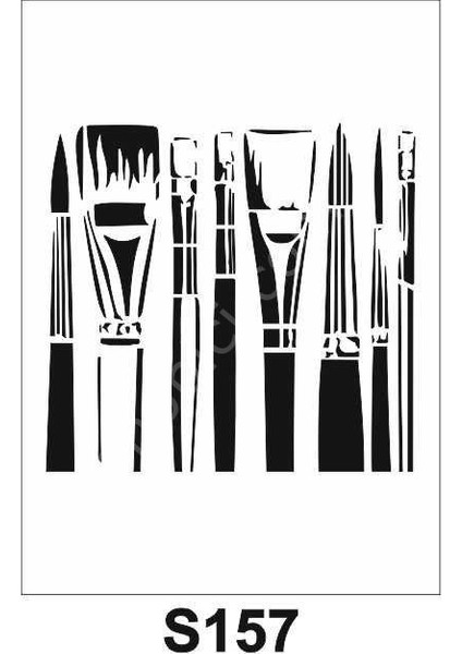 Karışık Desenler Stencil Şablon 25 x 25 cm S-157