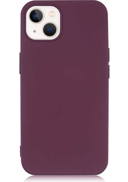 Caseworld Apple iPhone 13 Mini Kapak Içi Kadife Lansman Lux Silikon Kılıf - Mürdüm