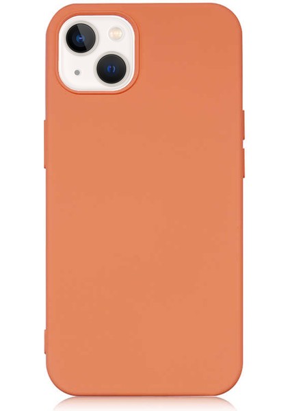 Caseworld Apple iPhone 13 Mini Kapak Içi Kadife Lansman Lux Silikon Kılıf - Turuncu