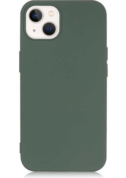 Caseworld Apple Apple iPhone 13 Mini Kapak Içi Kadife Lansman Lux Silikon Kılıf - Yeşil