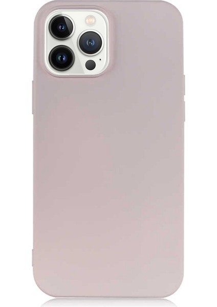 Caseworld Apple iPhone 13 Pro Kapak Içi Kadife Lansman Lux Silikon Kılıf - Pudra