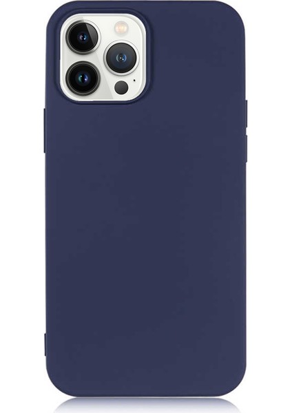 Caseworld Apple iPhone 13 Pro Max Kapak Içi Kadife Lansman Lux Silikon Kılıf - Lacivert
