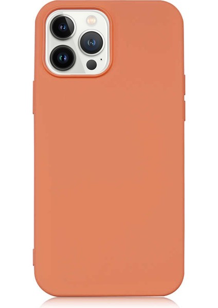 Caseworld Apple Apple iPhone 13 Pro Max Kapak Içi Kadife Lansman Lux Silikon Kılıf - Turuncu