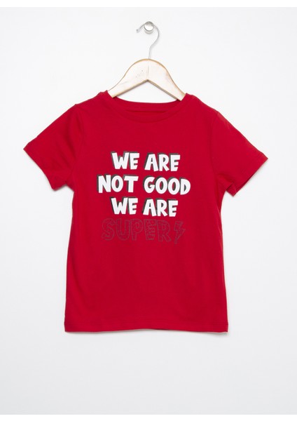 Bisiklet Yaka Baskılı Erkek Çocukt-Shirt